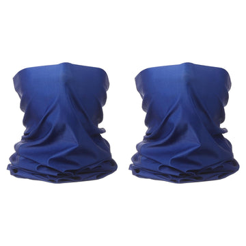 HARFINGTON cooling neck gaiter sapphire blue worn for outdoor activity.