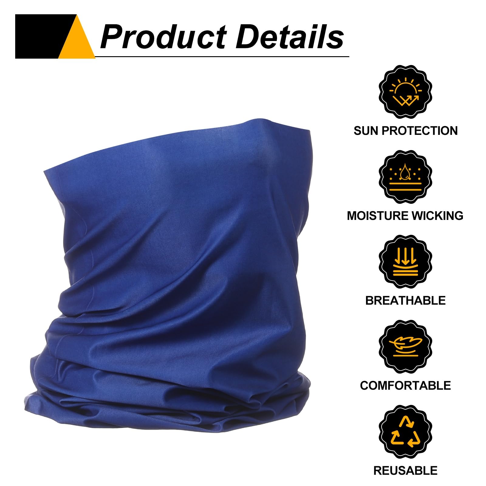 HARFINGTON multi-wear neck gaiter demonstrated in multiple wearing styles.