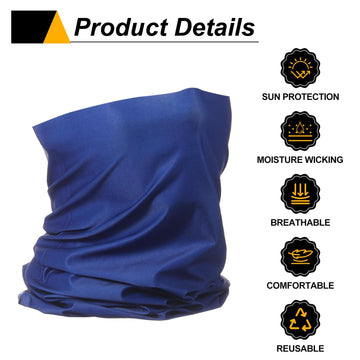 HARFINGTON multi-wear neck gaiter demonstrated in multiple wearing styles.