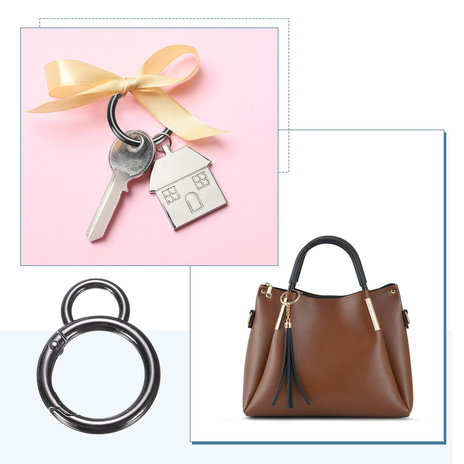 HARFINGTON one-handed operation makes attaching to keys or bags quick and simple.