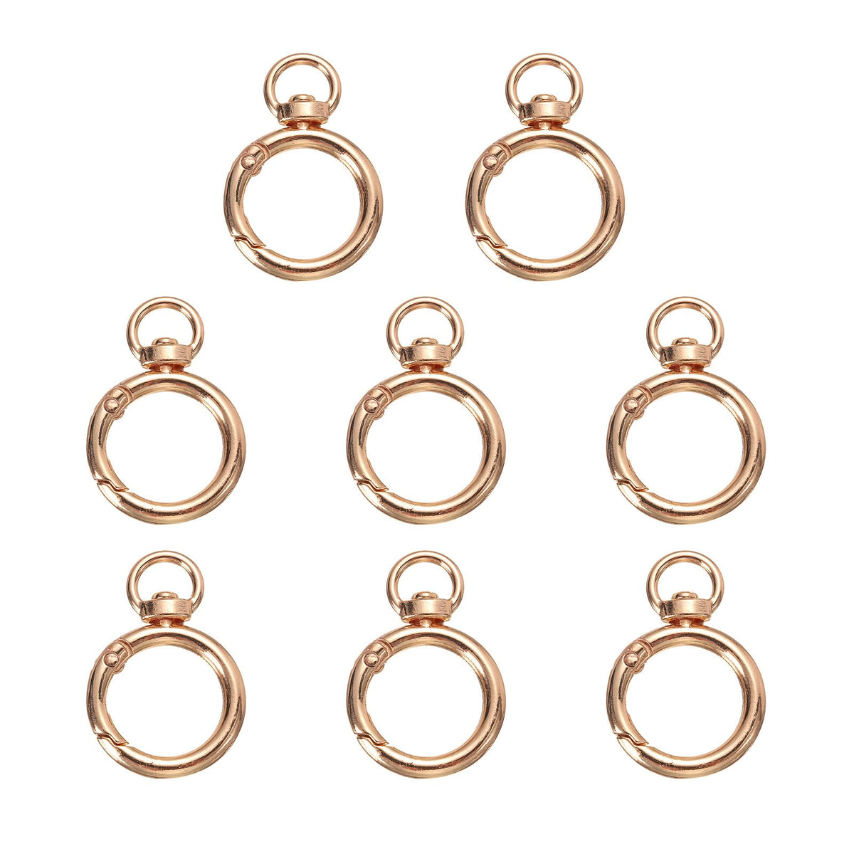 HARFINGTON spring O-ring clip in gold finish for everyday keys and bags