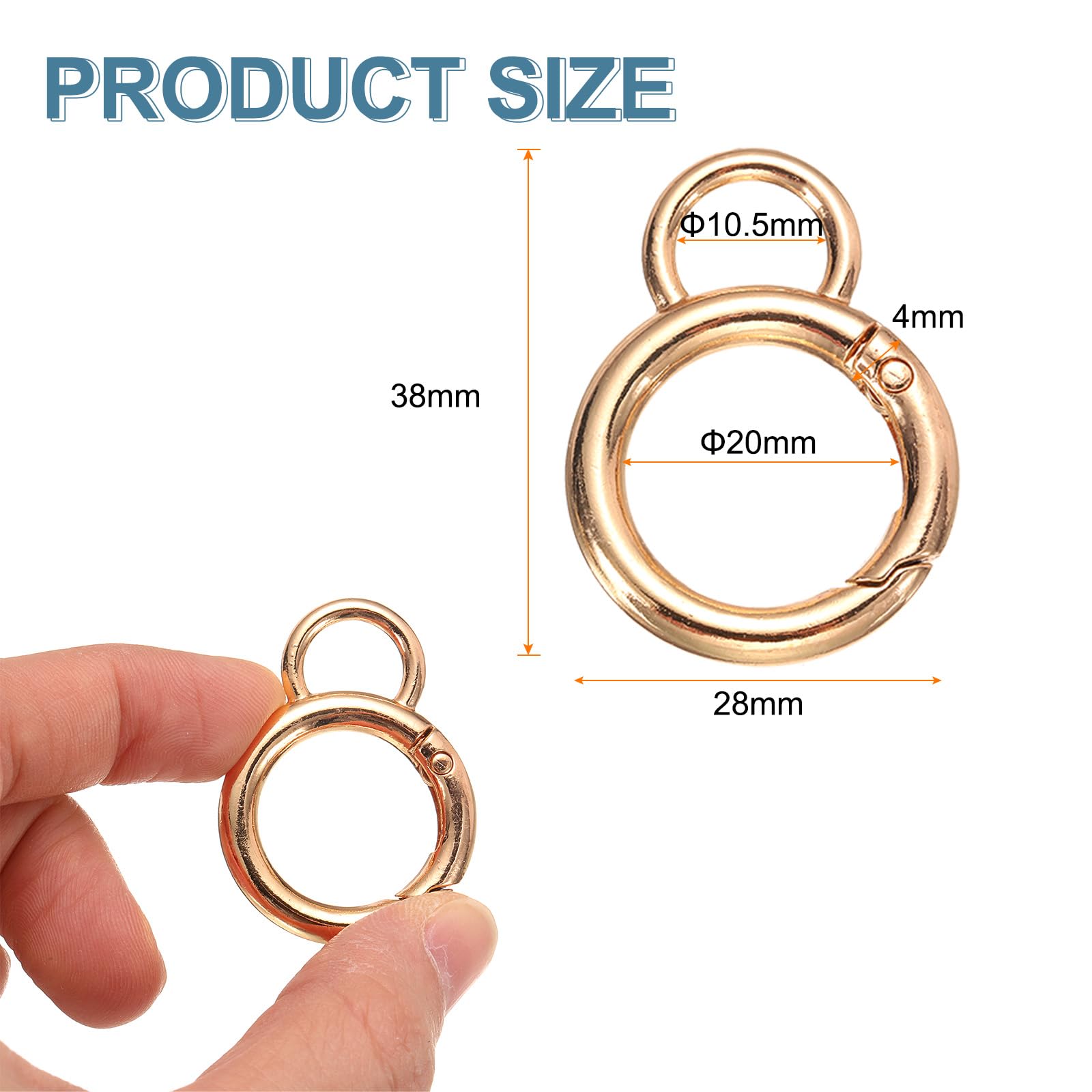 Harfington spring O-ring clip on purse shows secure bag accessory.
