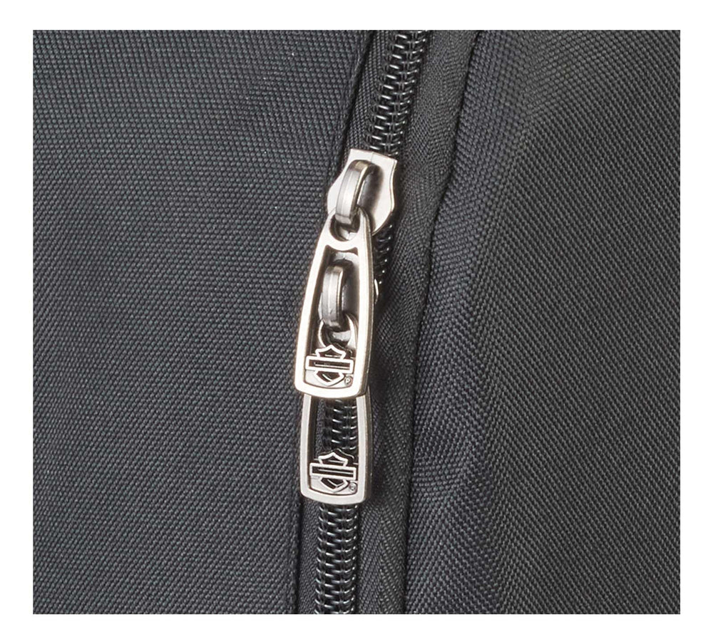 Harley-Davidson Eagle Rugged Backpack main compartment image emphasizes organized storage.