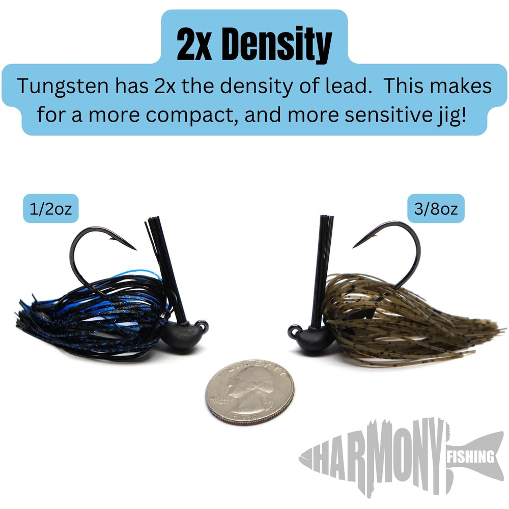 Harmony Fishing USA-made Tungsten Mini Flipping Jig with durable construction and warranty.