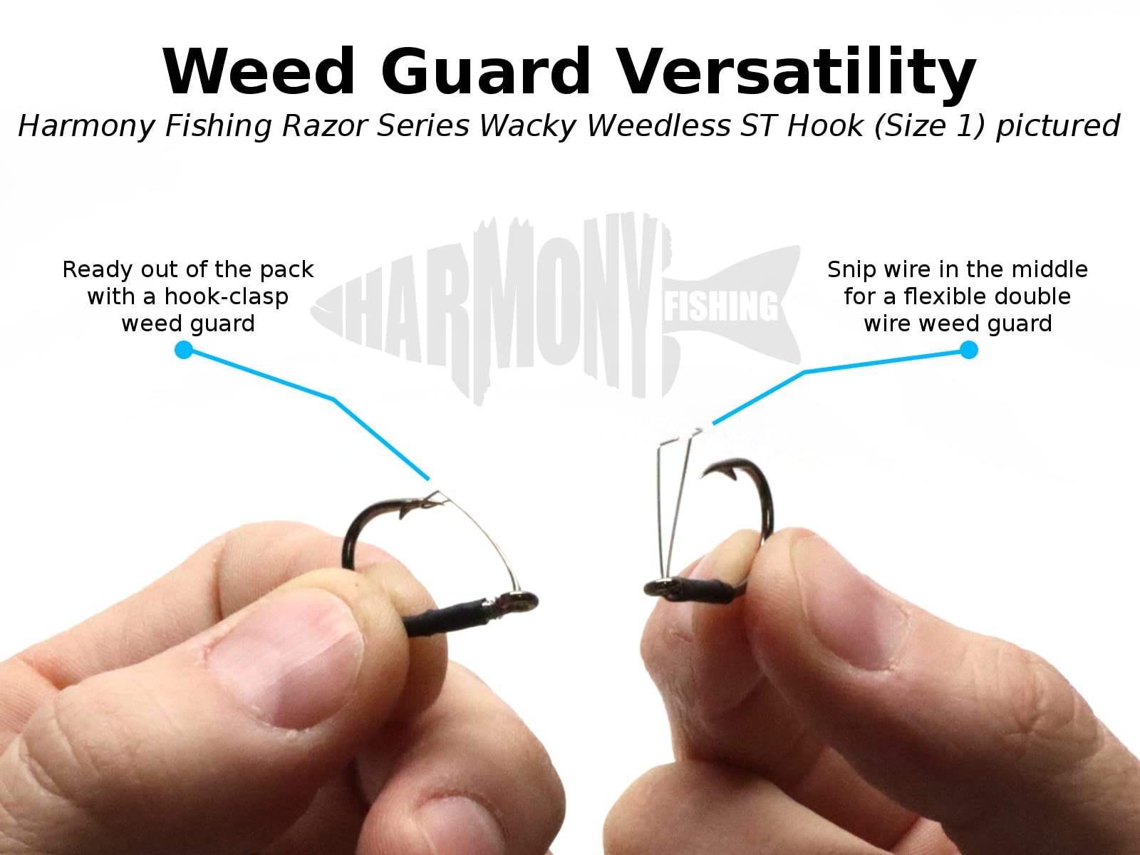 Close-up of Razor Series Wacky Weedless ST Hook Point and 3-degree offset
