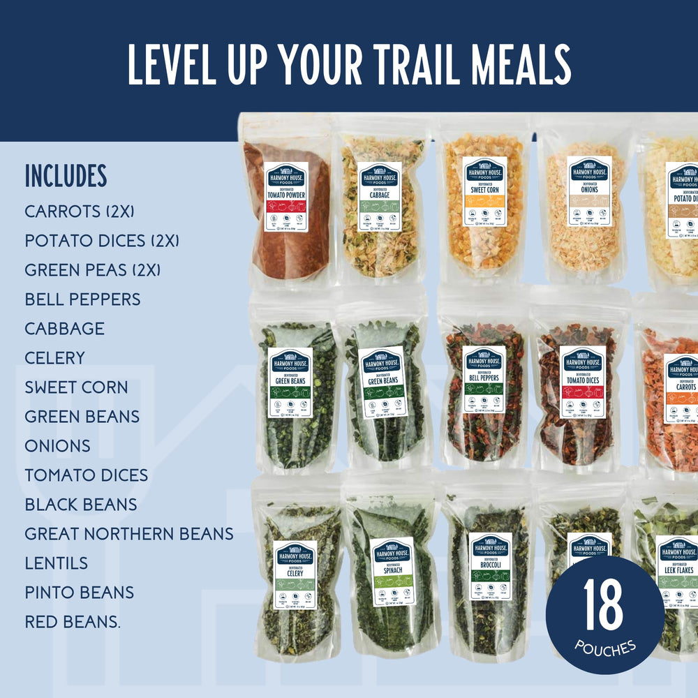 Harmony House Backpacking Kit high-protein beans and lentils for filling meals.