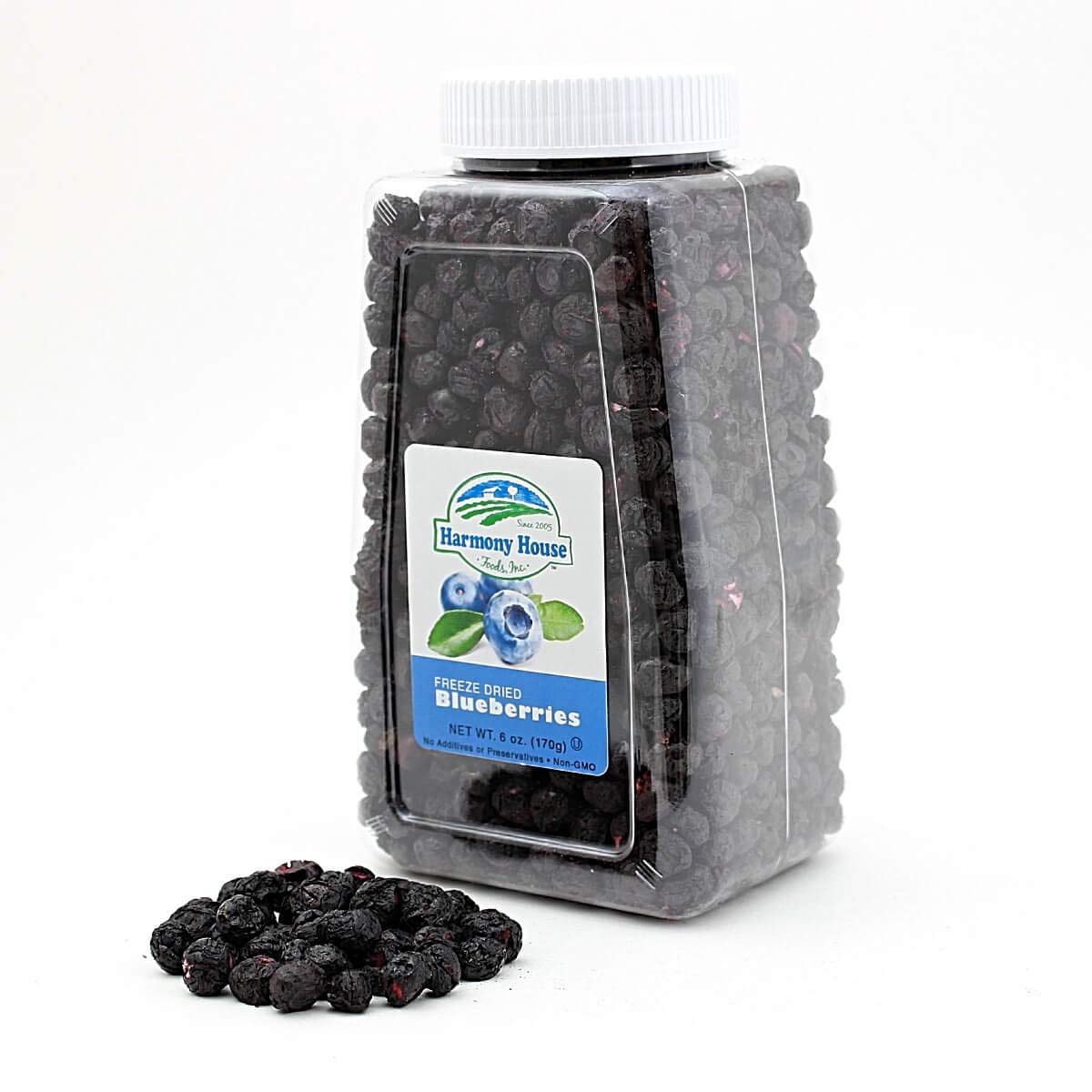 Harmony House blueberries pour into yogurt or cereal for flavor boost.