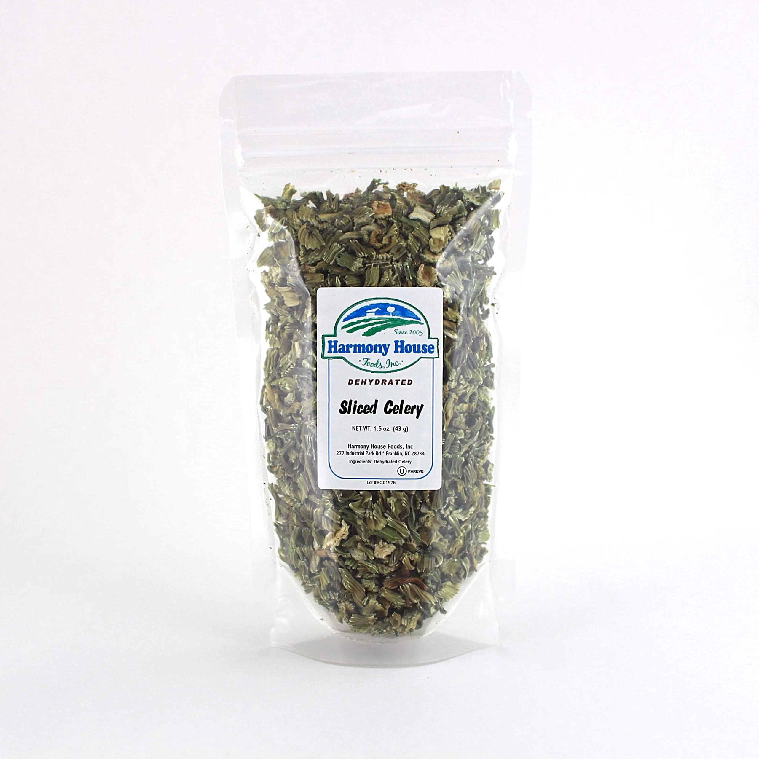 Harmony House dehydrated celery crosscut packaging display for easy storage