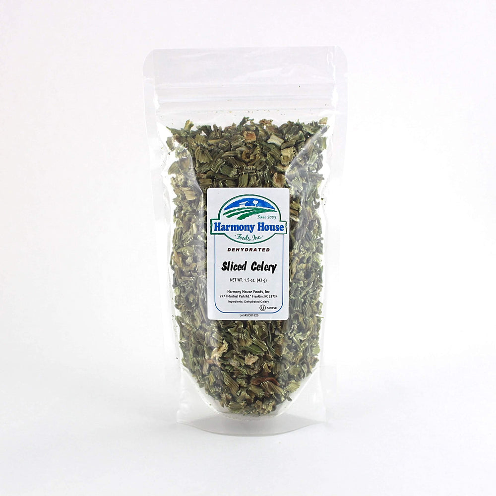 Harmony House dehydrated celery crosscut packaging display for easy storage