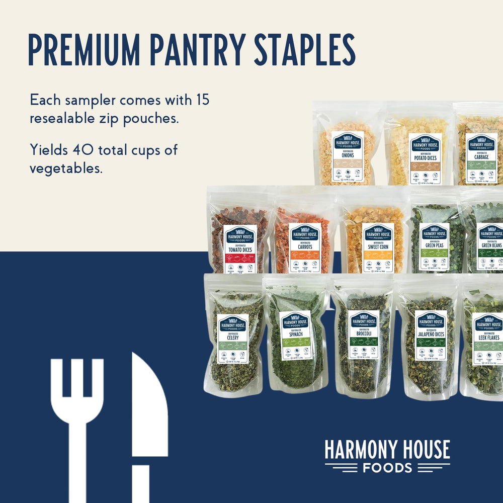 Harmony House Dehydrated Vegetable Sampler – 15-Count Variety Pack ...