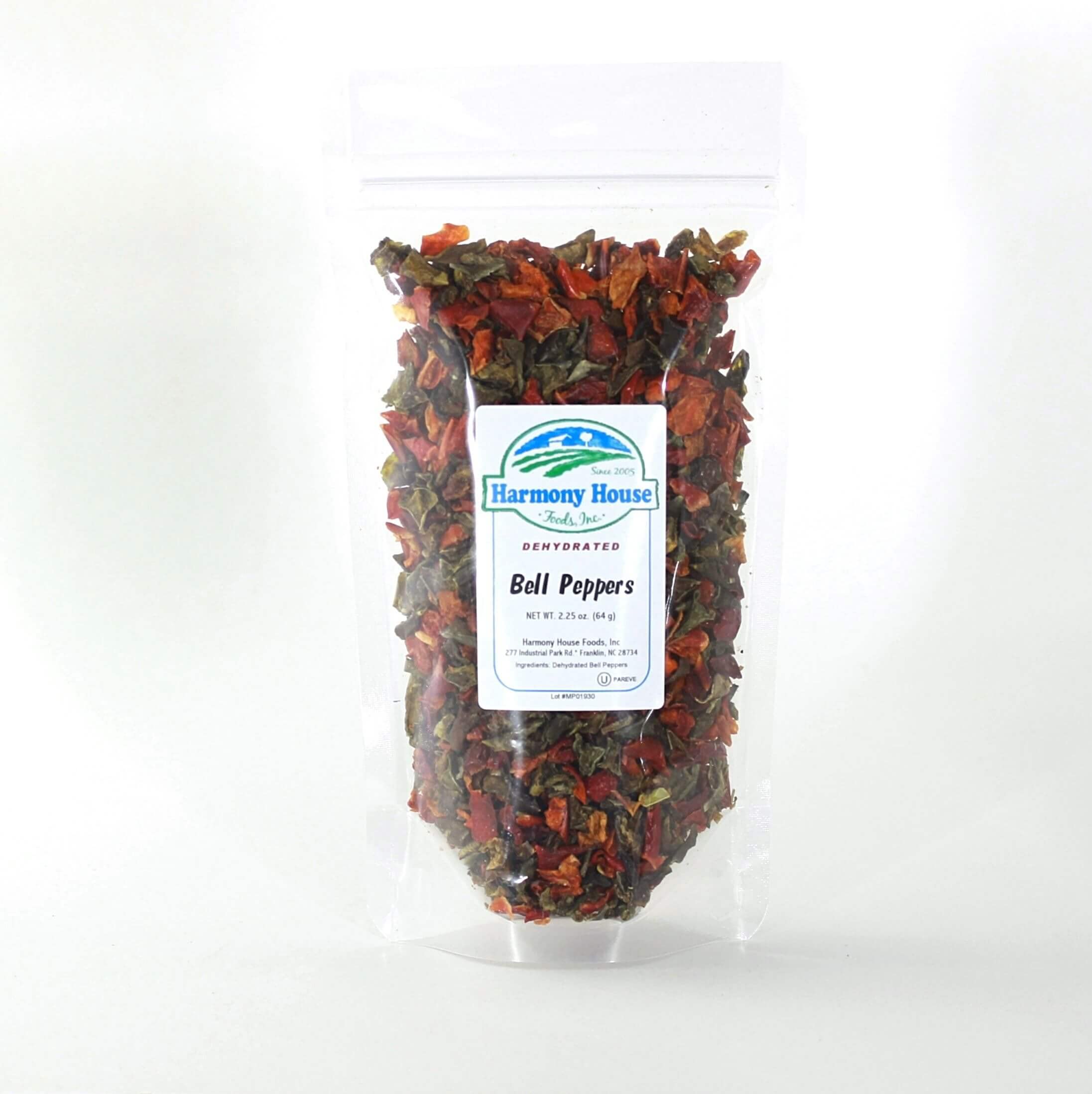 Harmony House peppers in a pouch ready for versatile cooking