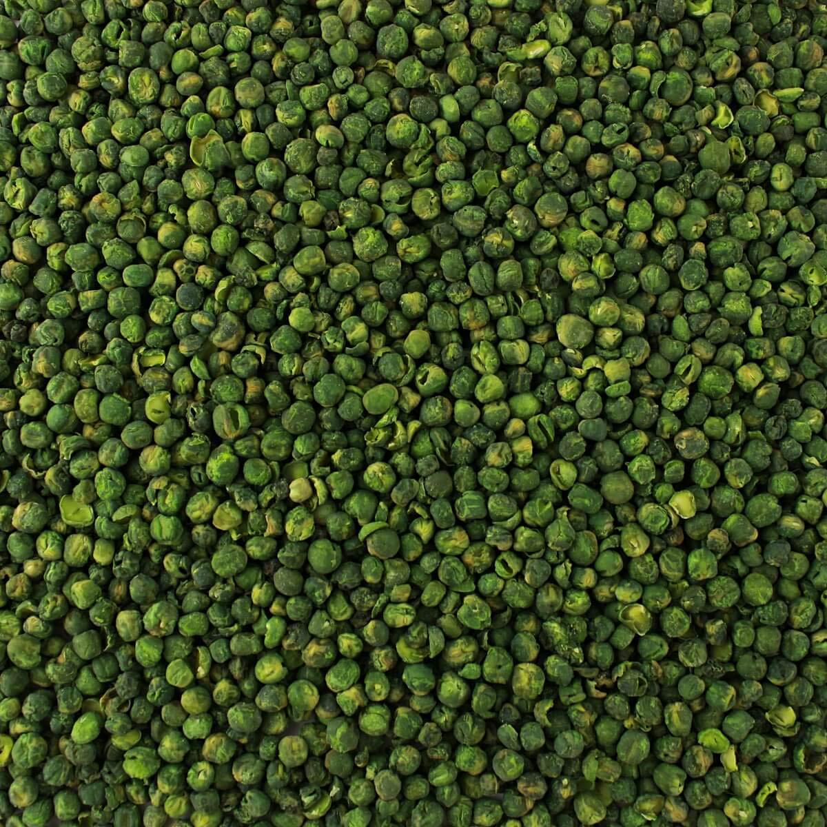 Harmony House dried peas packaging close-up highlighting freshness seal for long-term storage.