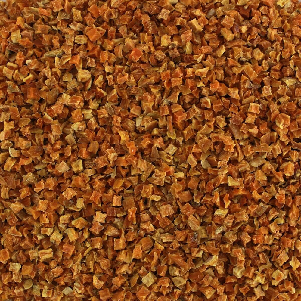 Harmony House sweet potato dices sizzling in saucepan, ideal for camp recipes.