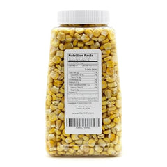Harmony House freeze-dried corn crunch close-up shows crisp texture.