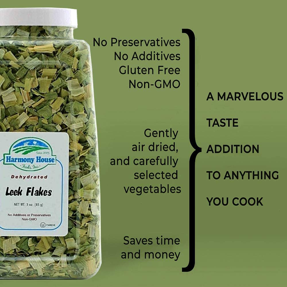 Harmony House leek flakes pot-soup mix for cozy meals.