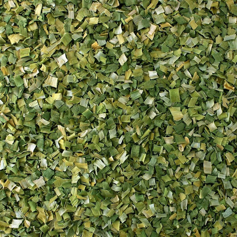 Harmony House leek flakes with potato soup provide creamy depth.