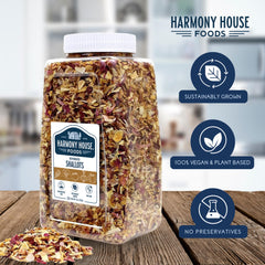 Harmony House Premium Dehydrated Shallots bowl display for easy seasoning.