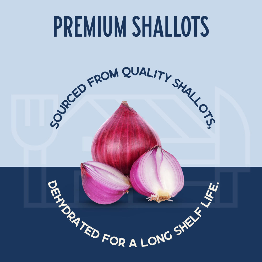 Harmony House Dehydrated Shallots salad garnish adds color and aroma.