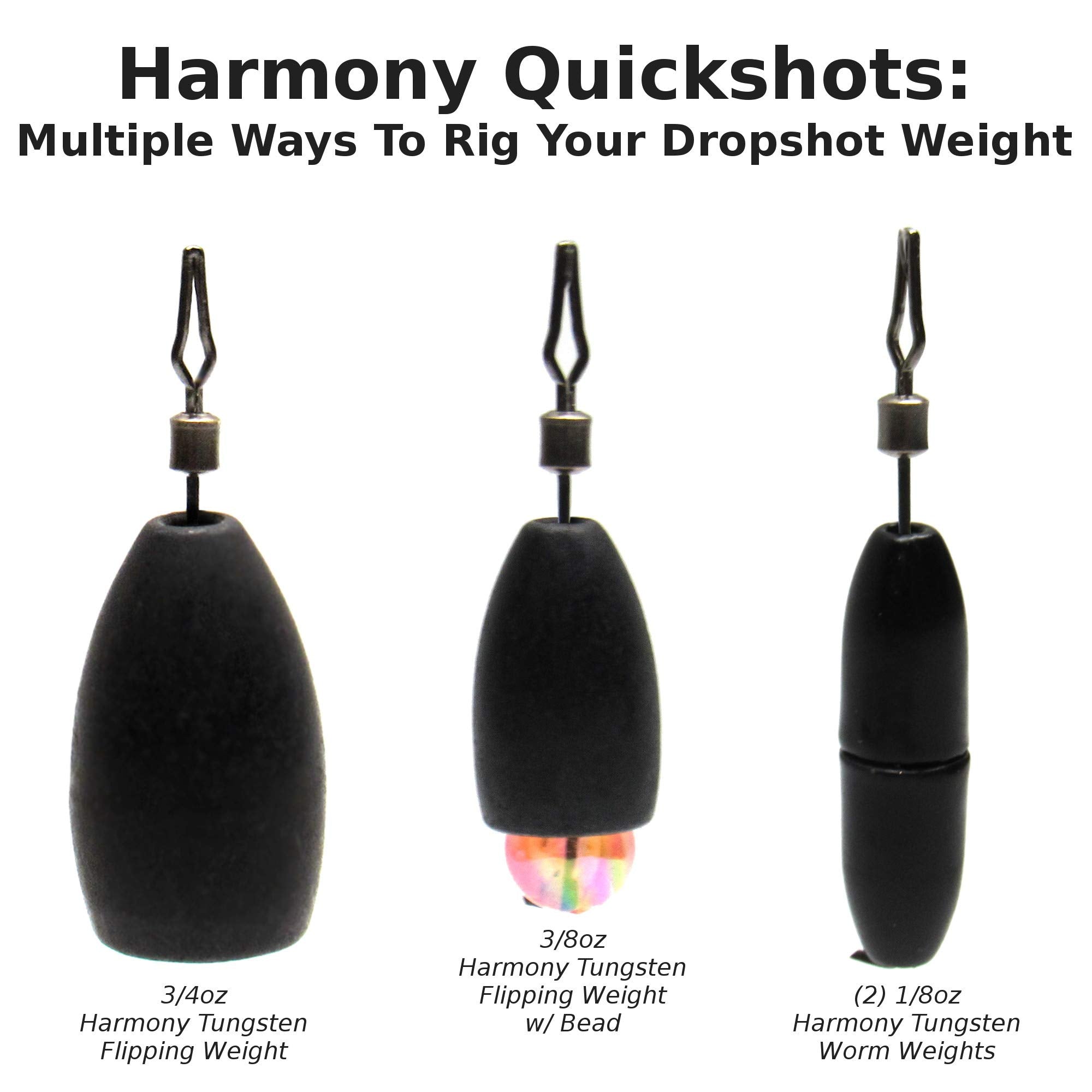 Two Harmony Quickshot wires stacked to form a dropshot weight