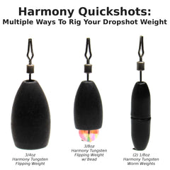 Two Harmony Quickshot wires stacked to form a dropshot weight
