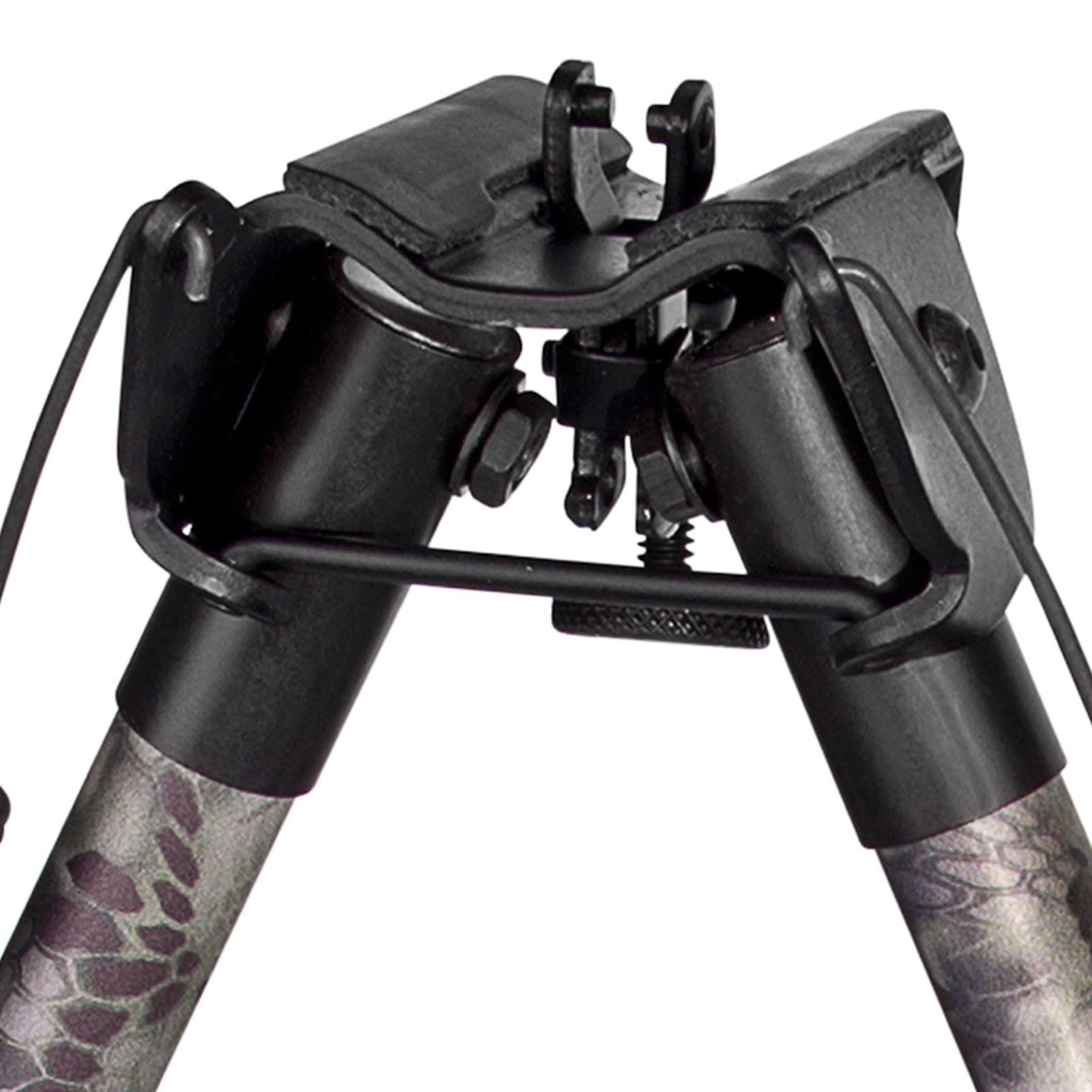 Harris Engineering 1A2-25CCAMO bipod built-in sling stud enables quick carrying.
