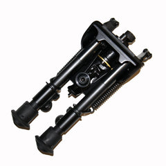 Harris Engineering S-BR hinged base bipod deployed on uneven terrain for quick stabilization