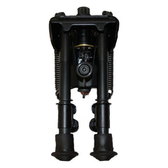 Harris Engineering S-BR hinged base bipod folded for compact transport and storage