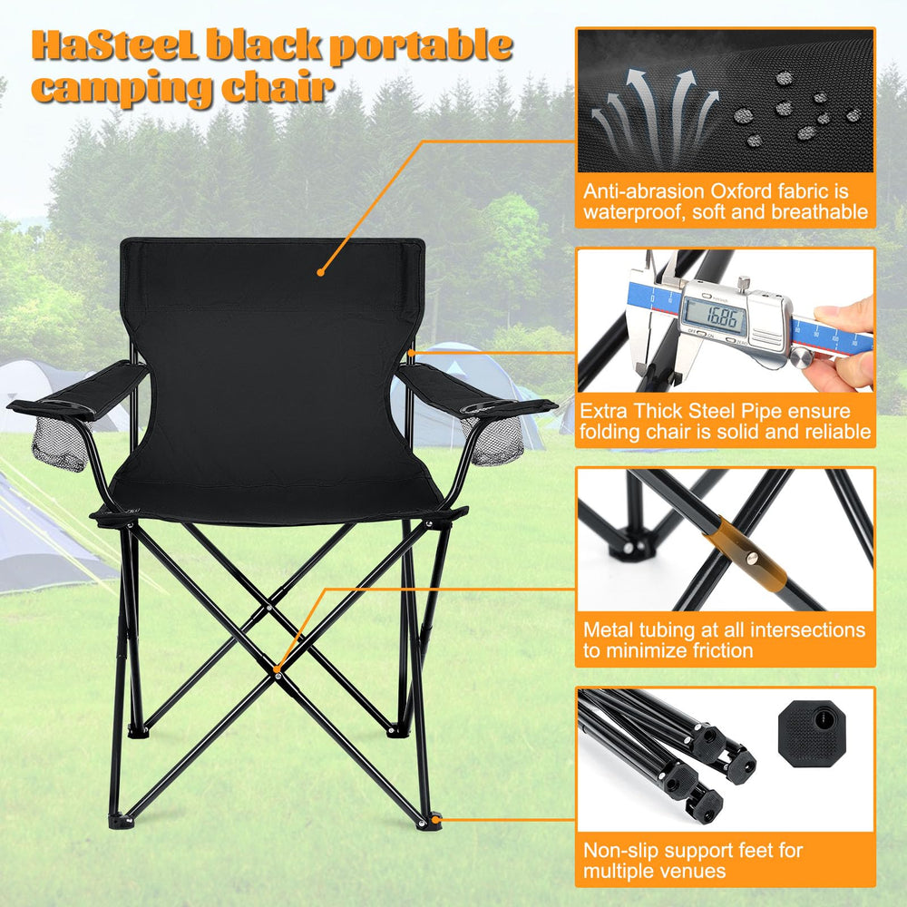HaSteeL camping chair carrying bag simplifies transport for family trips.