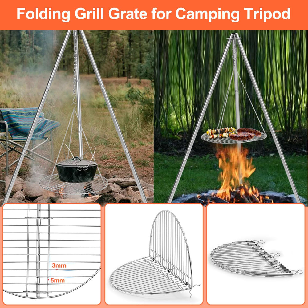 HaSteeL camping tripod portable five-pound setup for easy campsite transport.