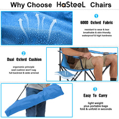 HaSteeL chair features four reinforced pipes for stable, durable camping setup.