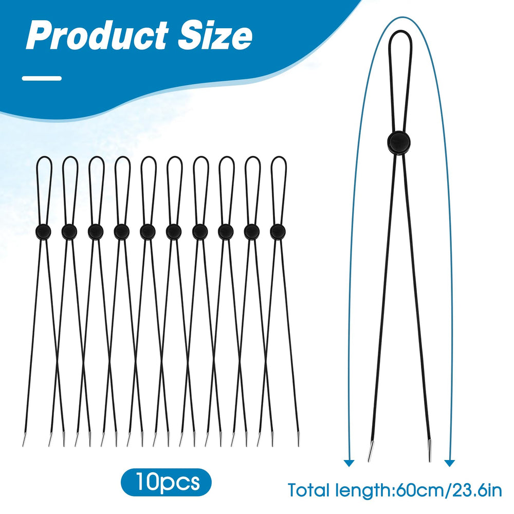 Package of 10 black hatband clips for travel