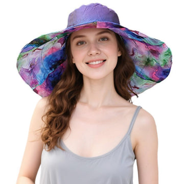 Solid light purple side of reversible hat, side view