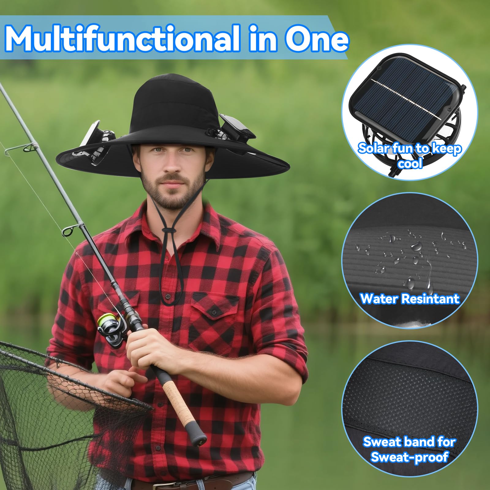 USB charging port and battery operation on the hat