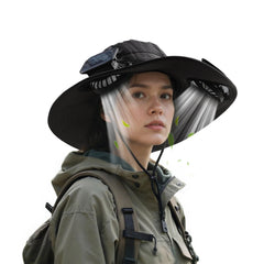 AukeyStar Solar Fan Hat with 5-inch wide brim