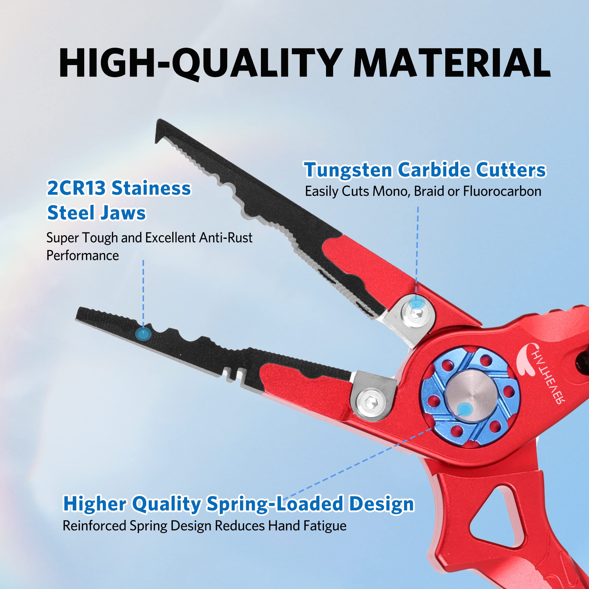 Close-up of aircraft-grade aluminum handle and ergonomic grip