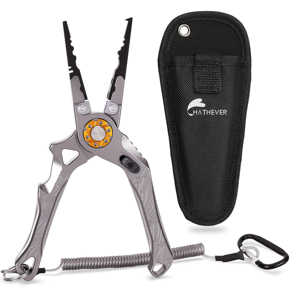Hathever fishing pliers with tungsten carbide cutters and aluminum handle