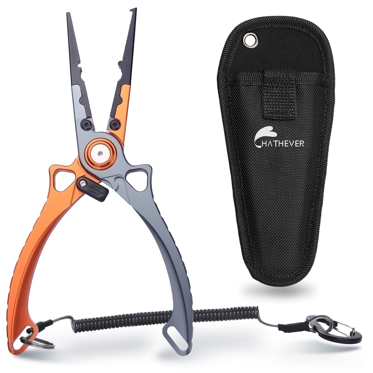 Hathever saltwater fishing pliers with 6061 aluminum handle - front view