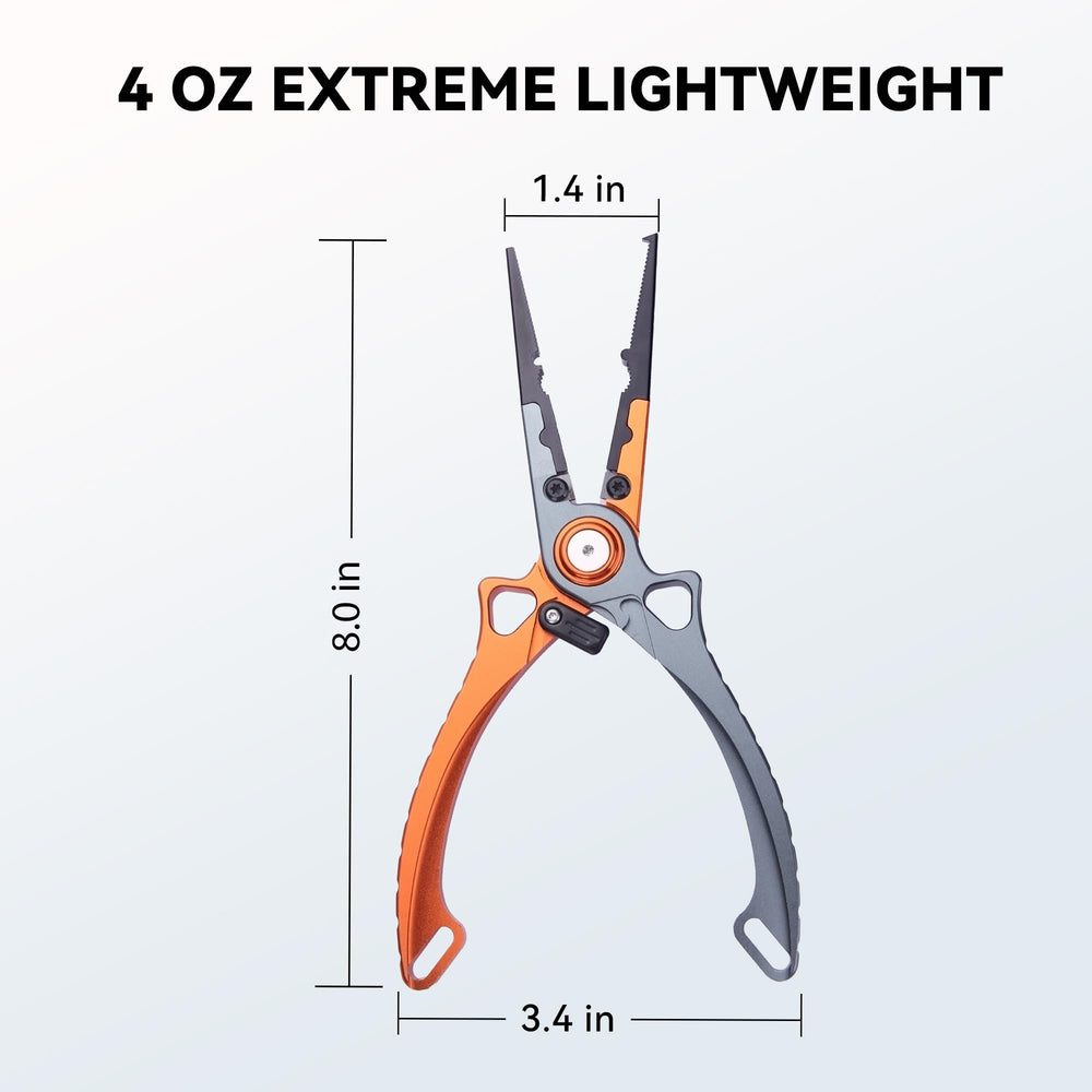 Close-up of Hathever pliers showing aluminum handle design