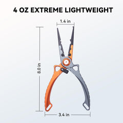 Close-up of Hathever pliers showing aluminum handle design