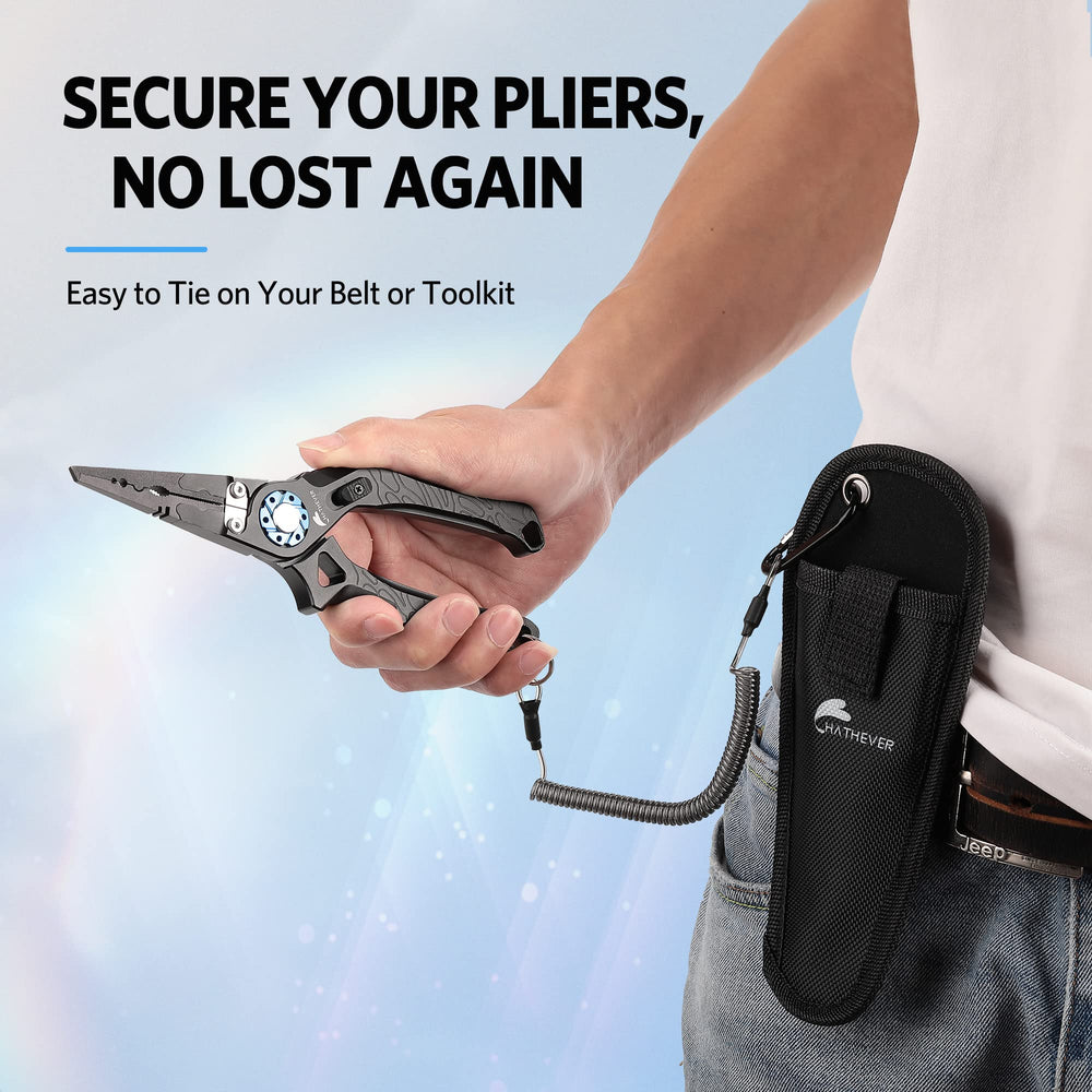 Anti-lost sheath and lanyard included with Hathever pliers