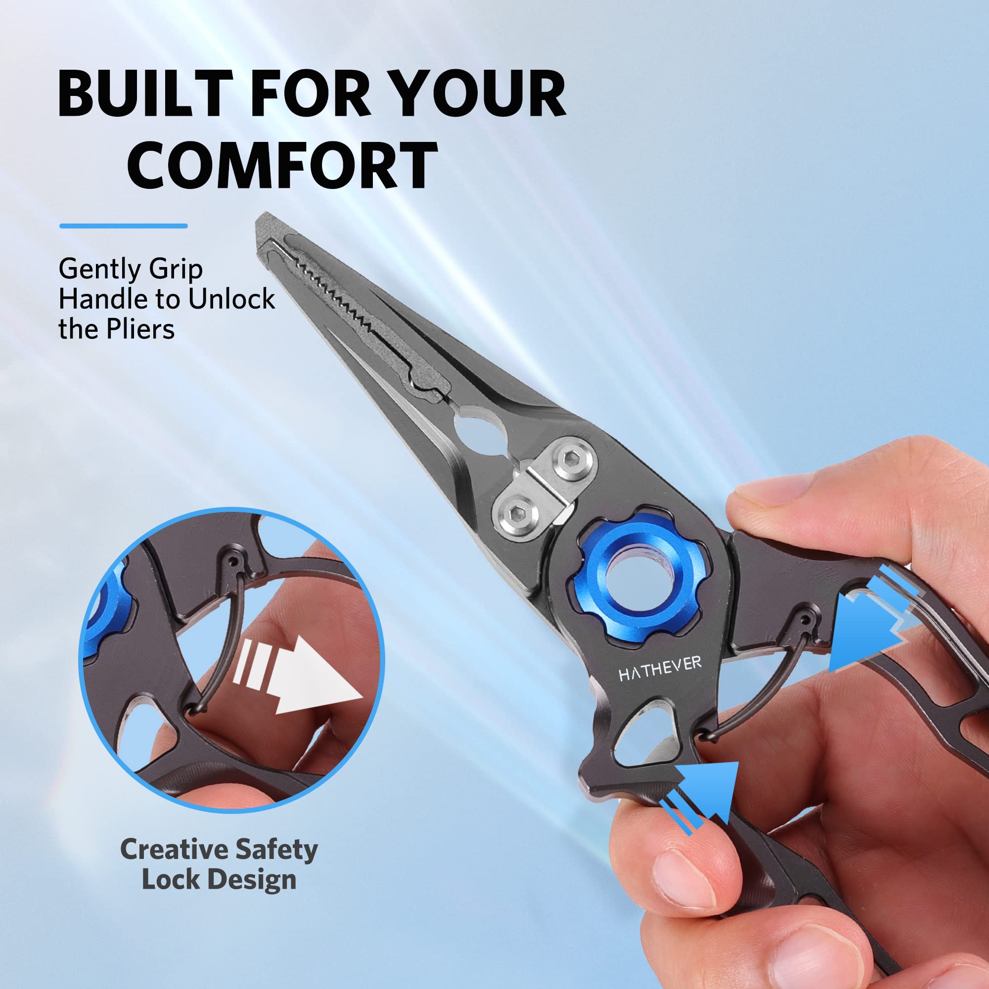 Locking mechanism on Hathever fishing pliers