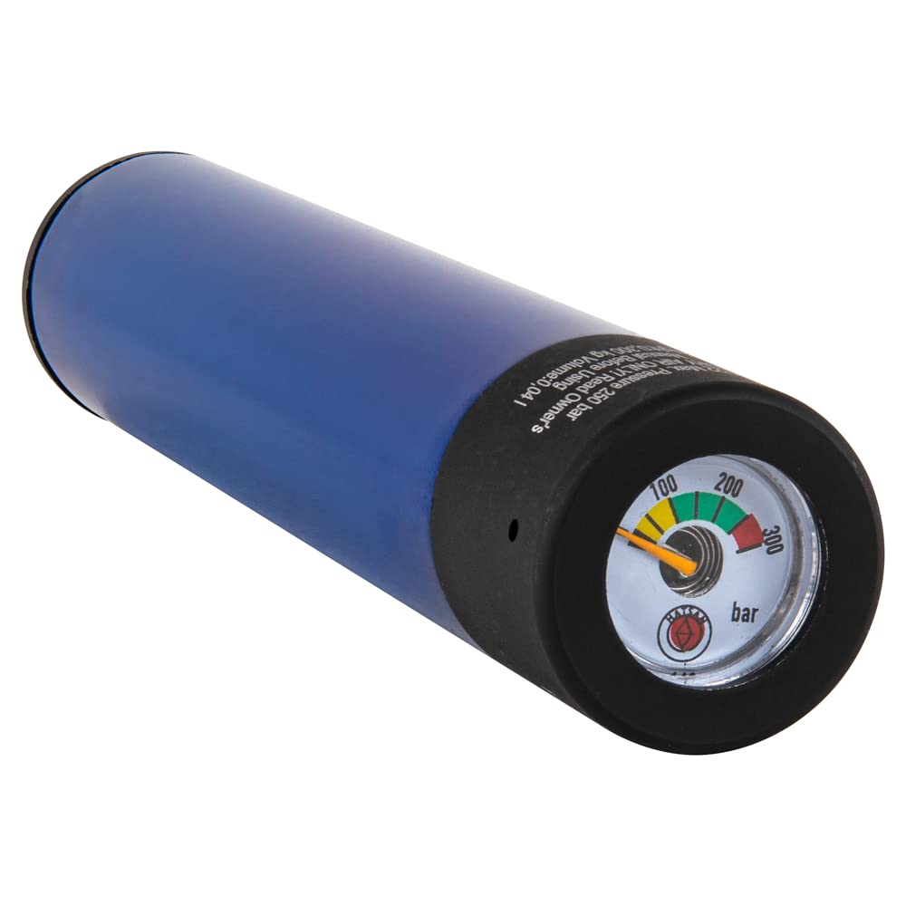 Hatsan Jet I blue air cylinder, side view, ideal for on-the-go adjustments.