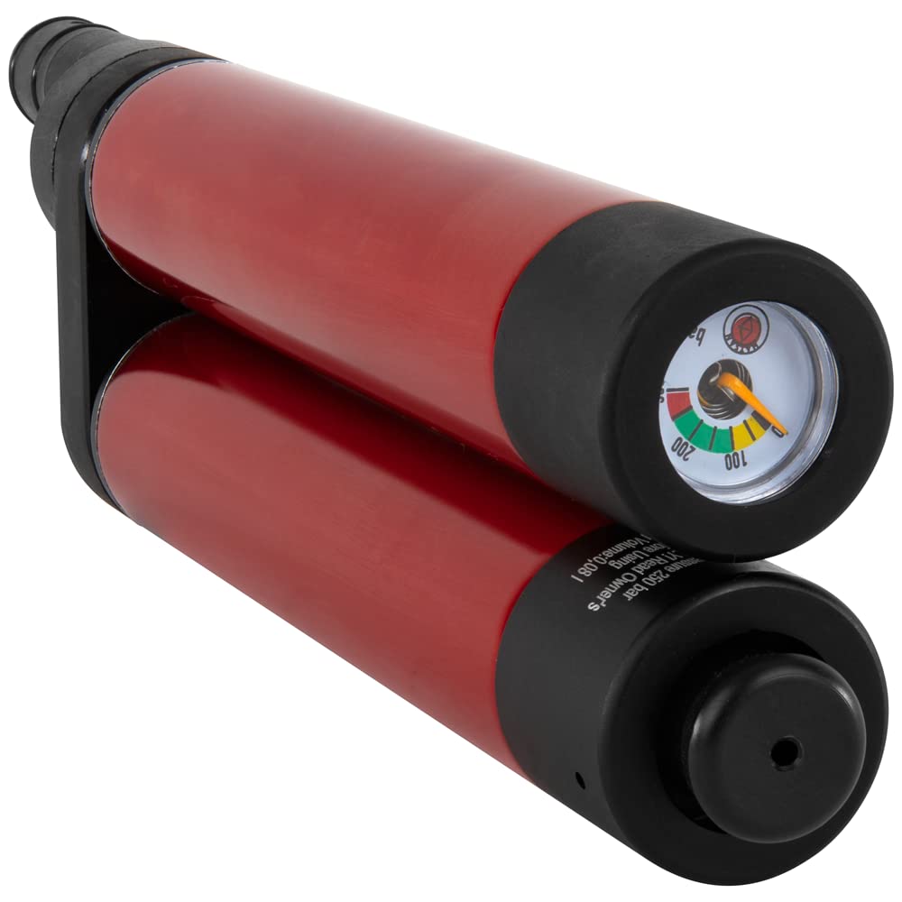 Hatsan Jet II dual red cylinder side view, compact profile for easy handling.