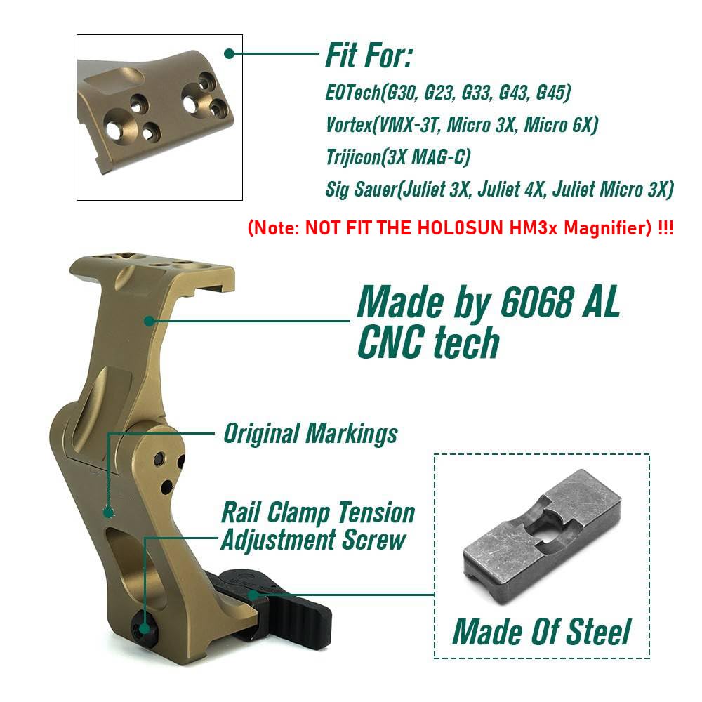 HATSEN magnifier mount with foldable arm enables flexible optic setups.
