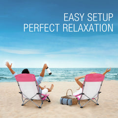 HAUSHOF folding chair highlights low-seat comfort for leg stretching at picnics