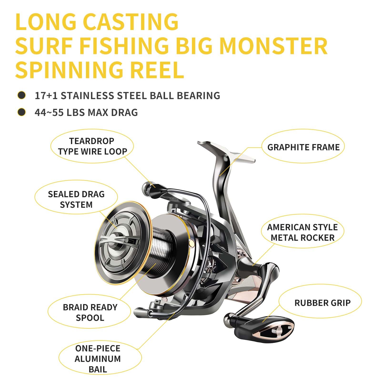 HAUT TON spinning reel cnc-aluminum-spool ensures silky rotation with less air resistance