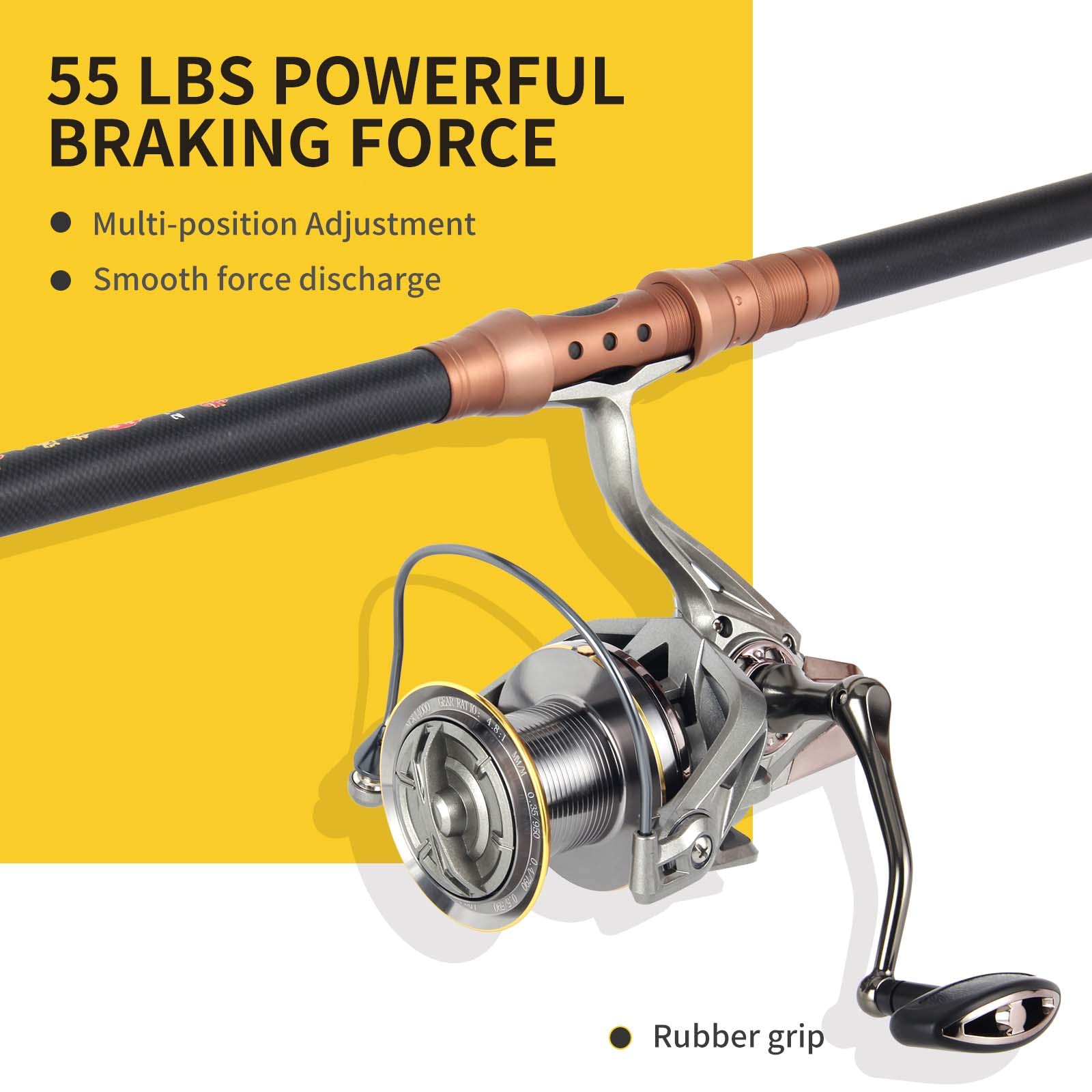 HAUT TON spinning reel gray-gold finish complements rugged coastal setups