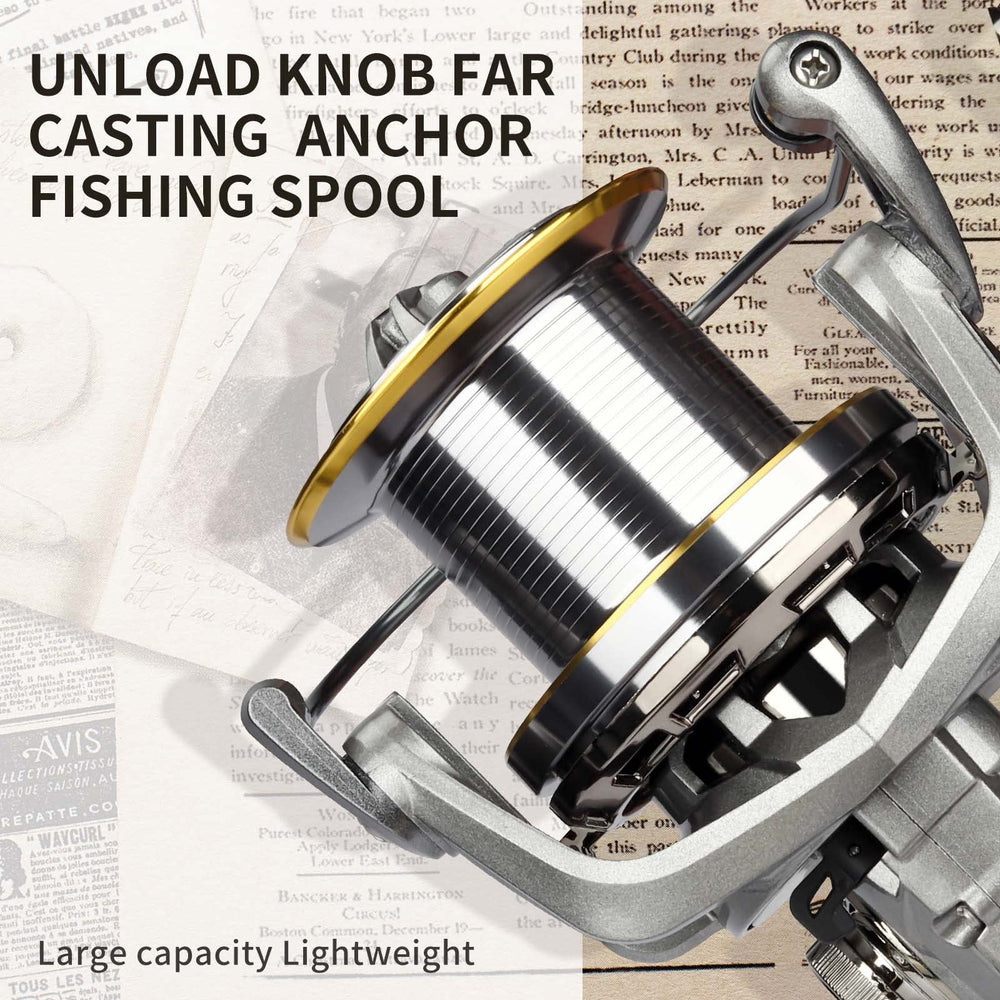 HAUT TON Spinning Reel grey-gold finish on reel body.