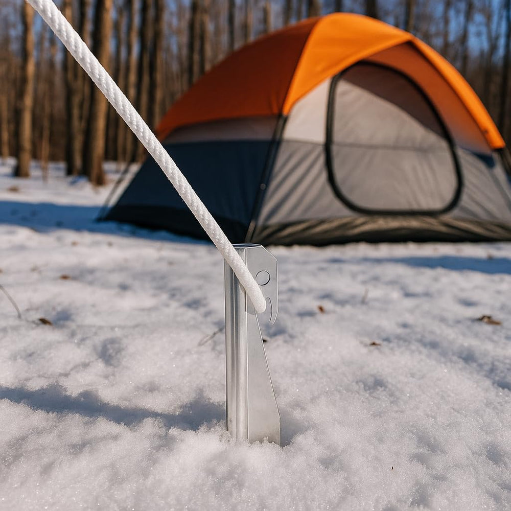 Haute Decor easy-installation tent stake saves setup time outdoors.
