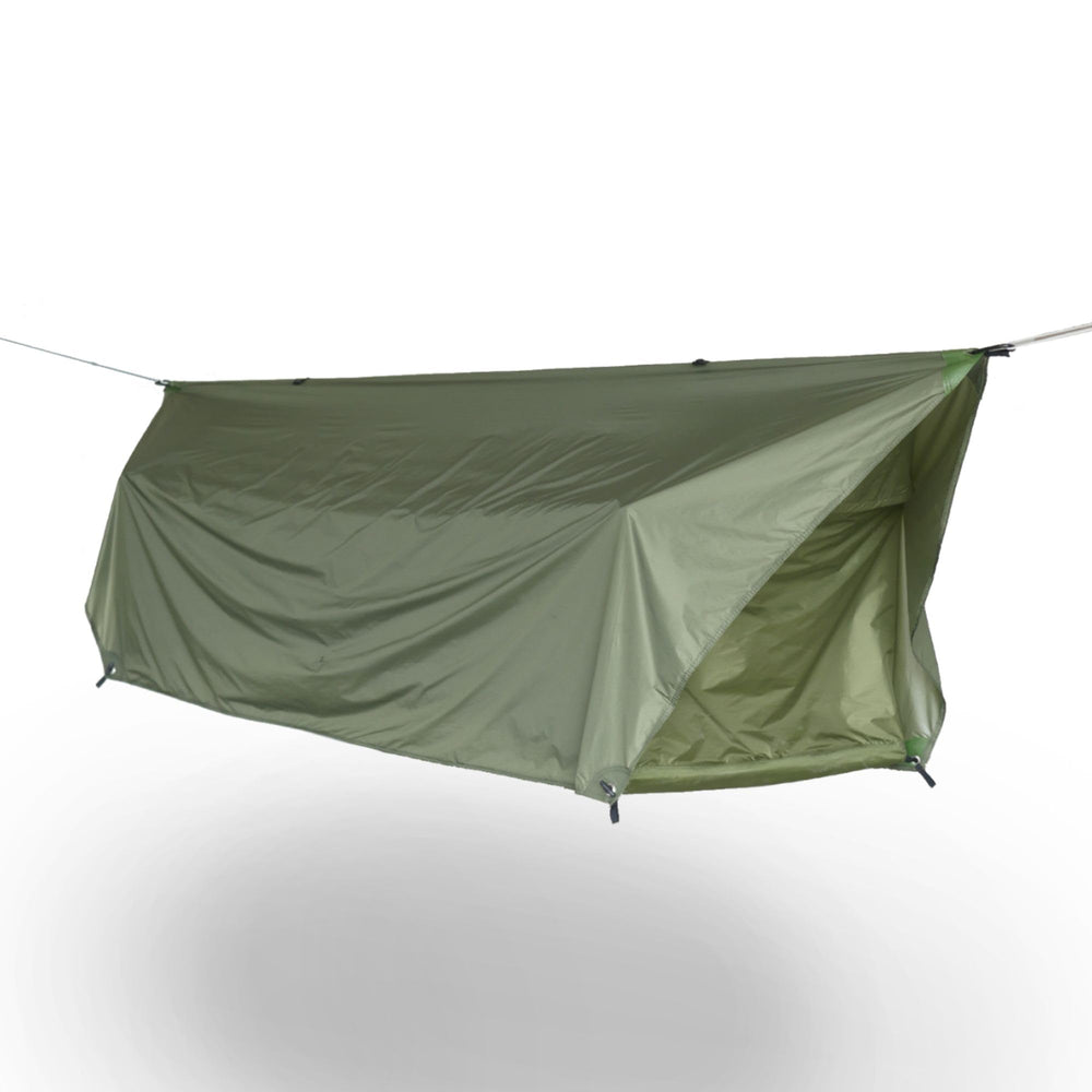 Haven Tent XL carabiners and stakes supporting stable, secure shelter